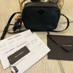 Dolce & Gabbana Glam Leather Bag in Black